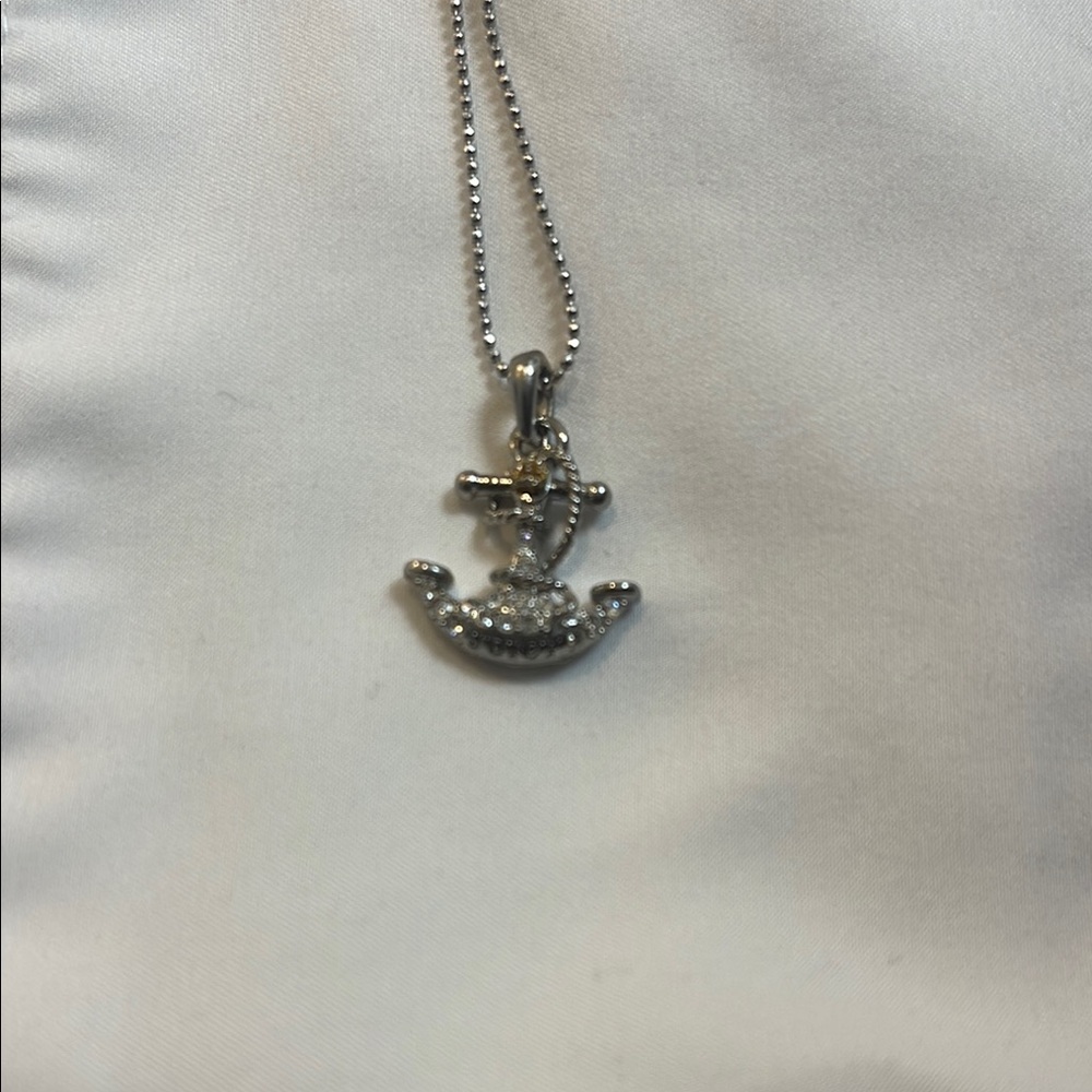 Juicy Couture Silver Necklace with Anchor Pendant
